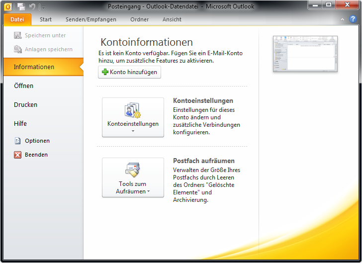 Neues Konto einrichten